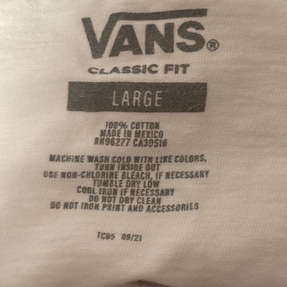 Unisex Classic White Vans Short Sleeve Graphic Tee Shirt Sz Large - Picture 3 of 3